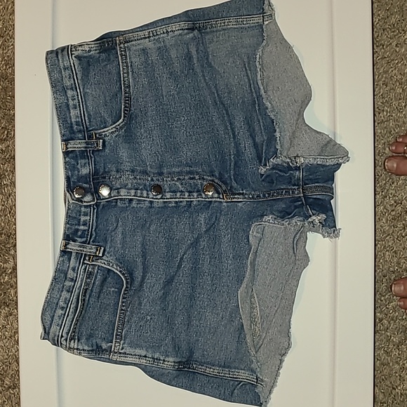 Rag and bone jean snap button high waisted denim shorts - Picture 1 of 3